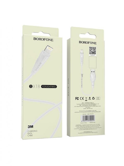 Кабель Borofone BX18 8pin 2A 3мет белый