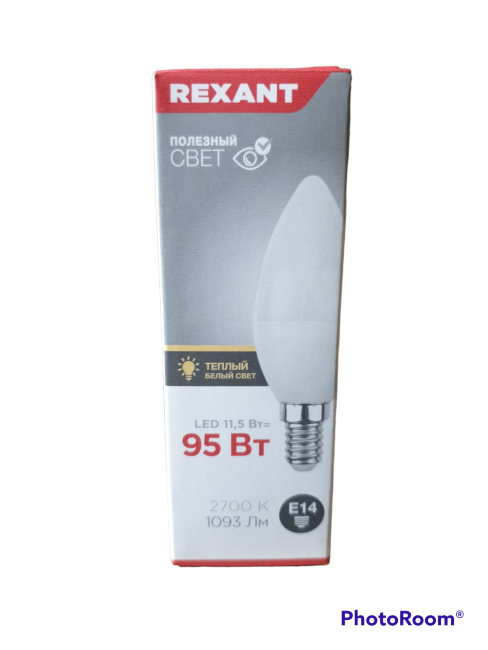 Лампа свд REXANT свеча 11.5W E14 2700K
