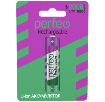 Ак-р Perfeo Li-ion 18650-B--2000 mah 3.7V BL1