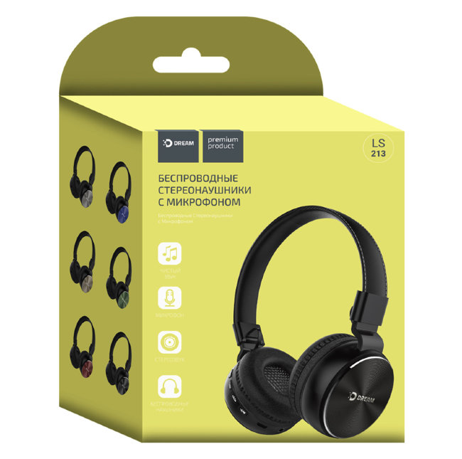 Наушники Dream LS213 полноразмерные  bluetooth чёрные