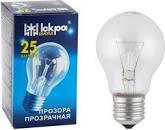Лампа Искра 25 ват Е27 А50 прозрач