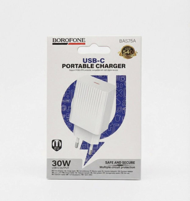 З\У Borofone BAS75A Type-C PD 30W белый