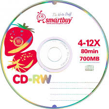 Диск Smartbuy CD-RW 80min 4-12x СB-10