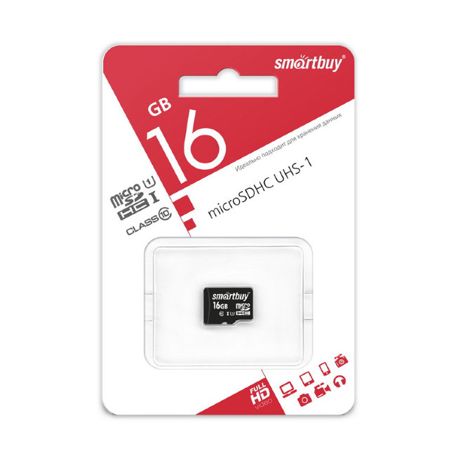 Карта памяти MicroSD Smartbuy 16GB Class10 без адаптера