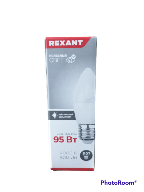 Лампа свд REXANT свеча 11.5W E27 4000K