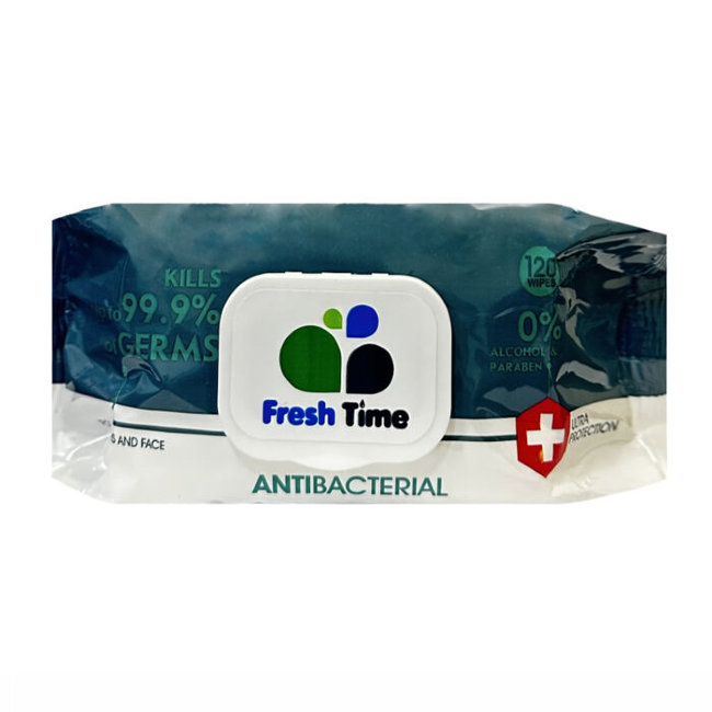 Салфетки влажные FreshTime 120шт антибактериальный