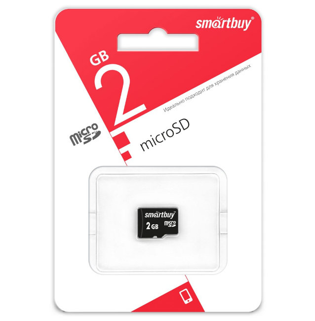 Карта памяти MicroSD Smartbuy 2GB без адаптера