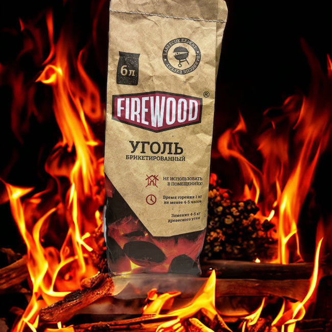 Уголь брикетированный Fire Wood 6л (180)