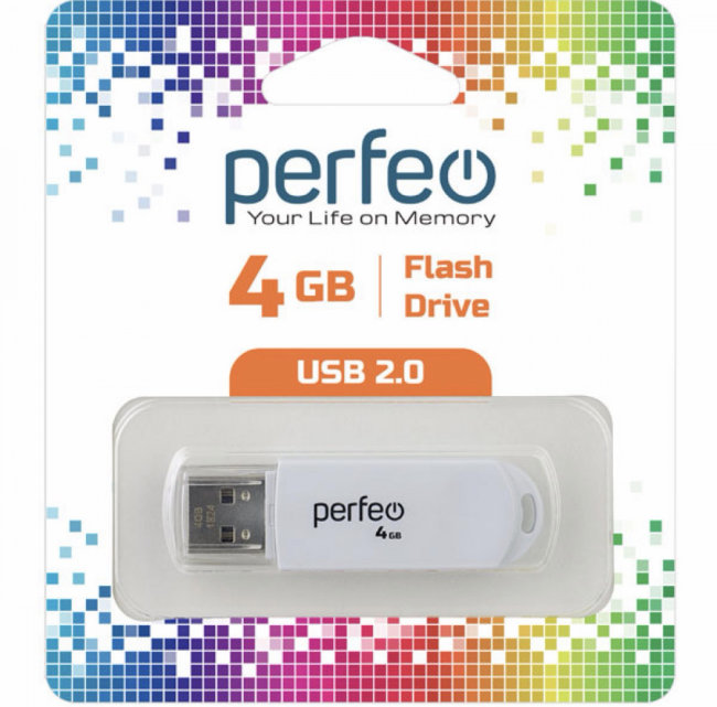 Флешка USB Perfeo 4GB С03 белый