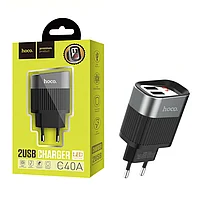 З\У HOCO C40A 2USB 2.4А чёрный (ORIG)