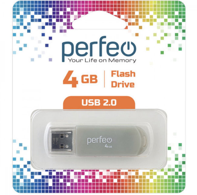 Флешка USB Perfeo 4GB С03 серый