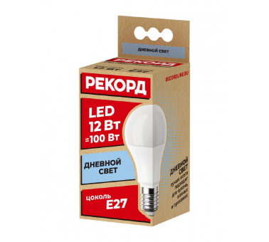 Лампа Рекорд LED A60 12W E27 3000K