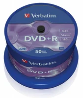 Диск Verbatim DVD+R 4.7GB (16x) CB-50 PRINT (50шт в упак) (Плюс)