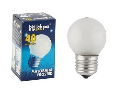 Лампа Искра 40 ват Е27 шарик матовый