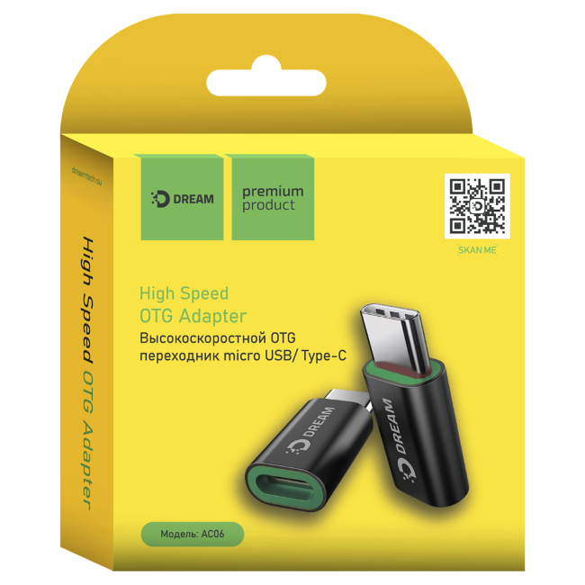 Адаптер OTG Dream AC06  Type-C-MicroUSB чёрный