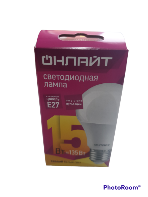 Лампа свд ОНЛАЙТ 15W E27 A60 2700K