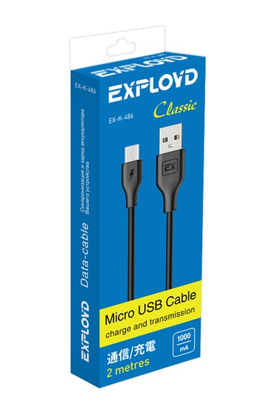 Кабель Exployd MicroUsb белый 1м K-481