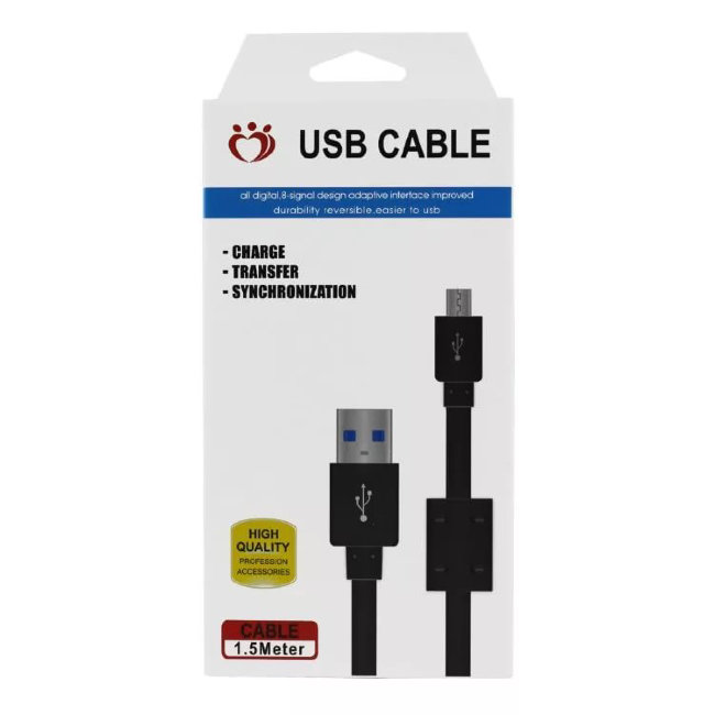 Кабель MLD MicroUSB 1.5м чёрный
