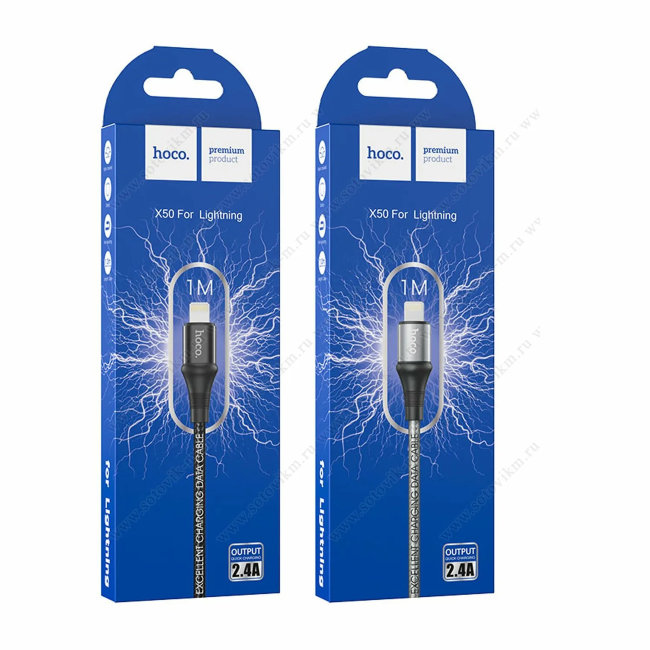 Кабель HOCO  Lightning 1м серый (X50)