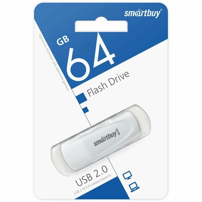 Флешка USB Smartbuy 64GB Scout белый