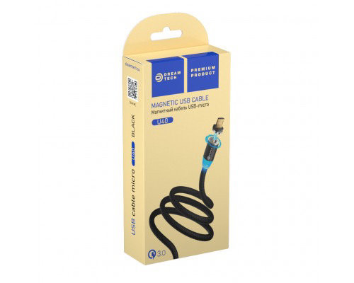 Кабель Dream Micro-Usb DRM-U40 2.4A 1метр чёрный (магнитный)