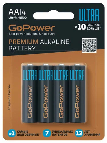 Э\п GoPower ULTRA LR06 BL4 (40шт/576)