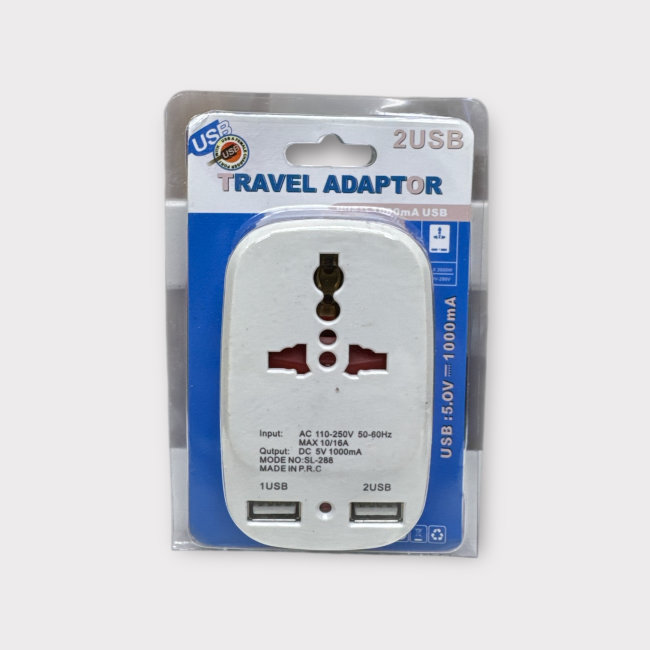 Переходник Американский + 2USB белый 16ам