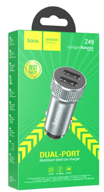 Авто з\у HOCO Z49 2USB 2400ma серый(автомобильная)