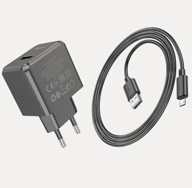 З\У HOCO CS11A USB+кабель MicroUSB 2.1A чёрный