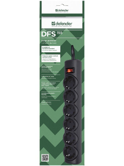Фильтр сетевой Defender DFS-155 6 розеток  5мет чёрный