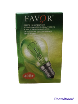 Лампа FAVOR 40в-Е14 шарик прозрач
