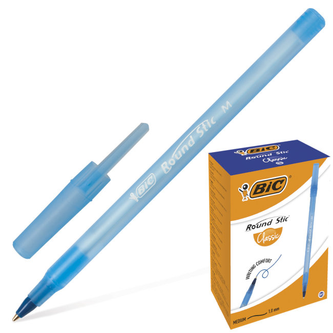 Ручка шариковая Bic Round 1мм синяя (60)