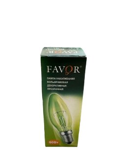 Лампа FAVOR 60в-Е14 свеча прозрач