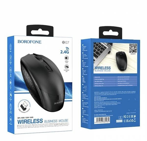 Мышь Borofone BG7 БЕСПРОВОДНАЯ  чёрный