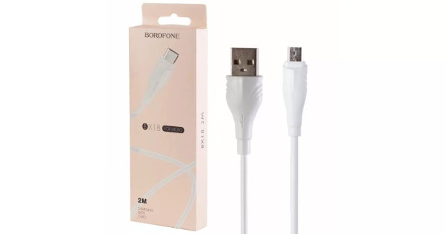 Кабель Borofone BX18 MicroUsb 1.6A 2мет белый