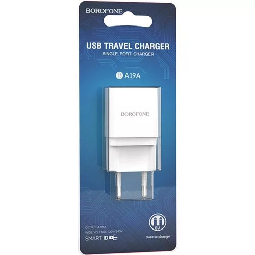 З\У Borofone BA19A 1USB 1A белый