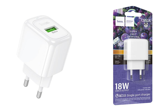 З\У HOCO CS52A 1USB PD18W белый