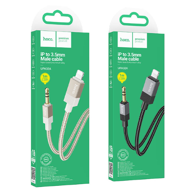 Кабель HOCO AUX - Lightning UPA32A 1м черный