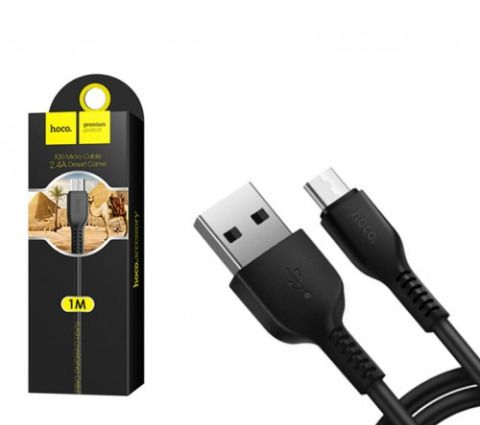 Кабель HOCO microUSB 1m чёрный (X20)