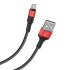 Кабель HOCO microUSB 1m чёрный с красным (X26)