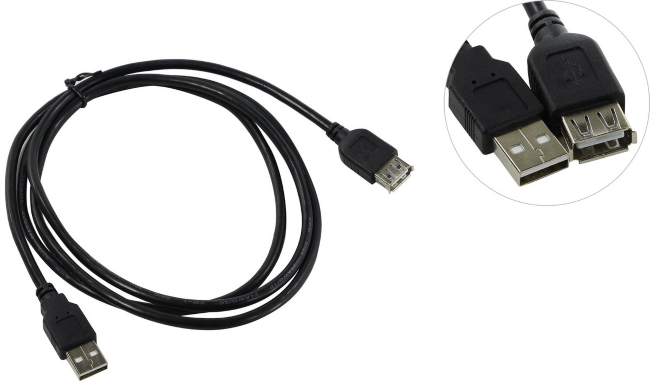 Кабель удлинитель USB 2,0 AM-AF 1.5м чёр Telecom\DREAM