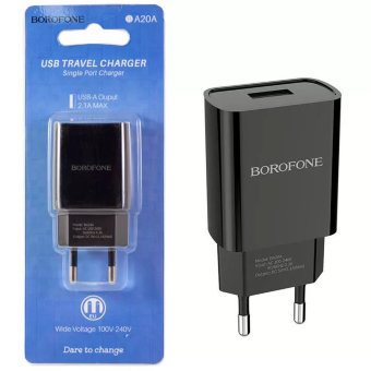З\У Borofone BA20A 1USB 2.1A чёрный