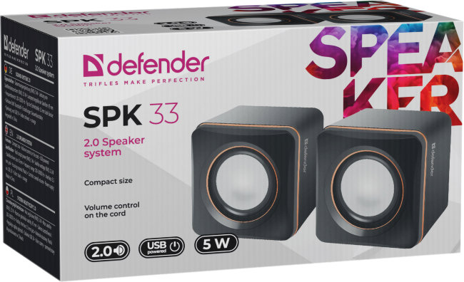 А\с Defender SPK-33 USB.2.0 5w белый