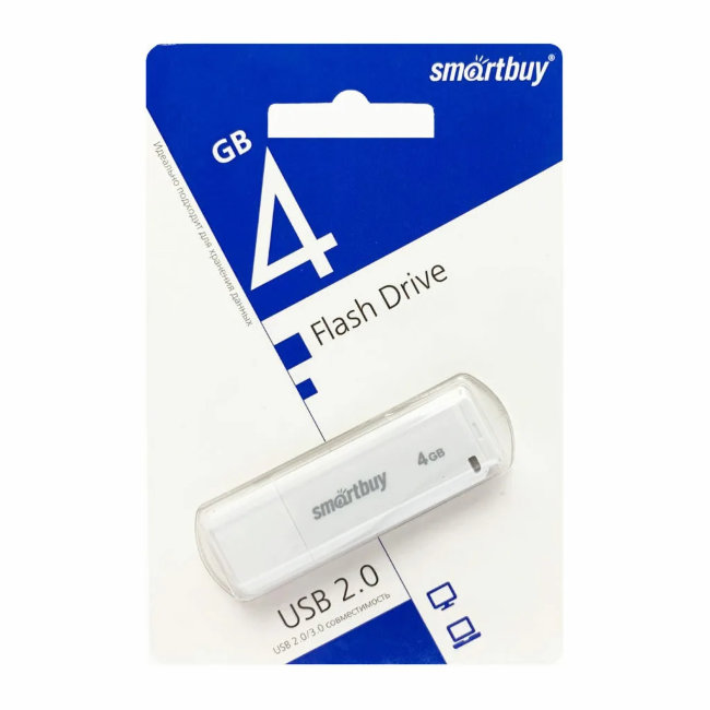 Флешка USB Smartbuy 4GB Scout белый