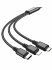 Кабель HOCO X76 3в1 Micro+8pin+Type-C 1метр чёрный