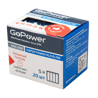 Э\п GoPower LR03 4шт (20шт/640) в боксе