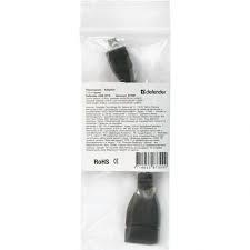 Кабель-адаптер DEFENDER USB-OTG microUSB(M)-USB(F),чёрный 8см
