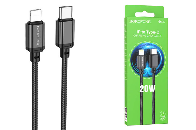 Кабель Borofone BX87 Type-C-Lightning 1м чёрный