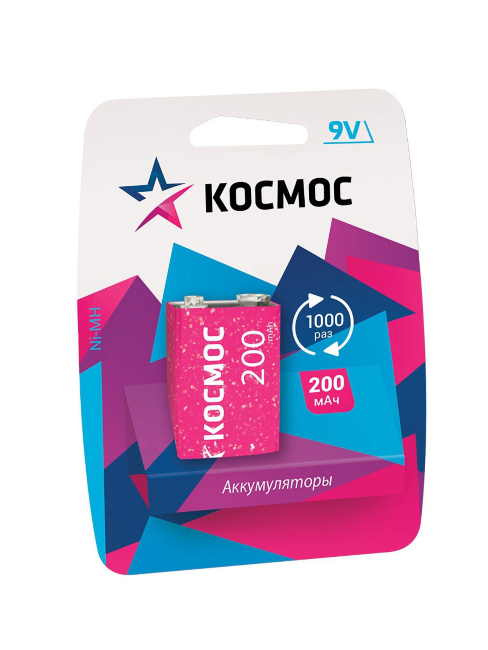 Ак-р Космос 200ma BL1 крона аккумулятор
