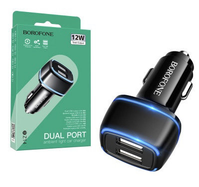 Авто з\у Borofone BZ14 2USB 2400ma чёрный(автомобильная)